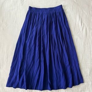 Vintage Eddie Bauer bright Blue A-Line Skirt 100% rayon size large